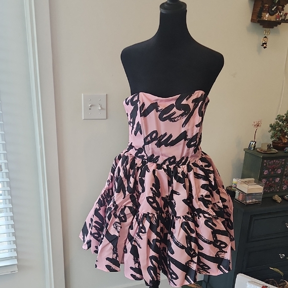Stylish Pink and Black Women's Dress - Picture 1 of 5
